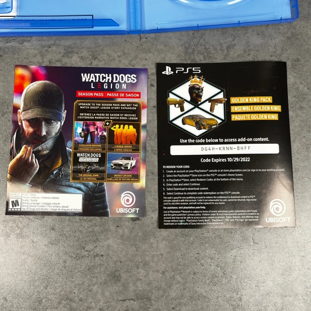 Watch‎ Dogs Legion Sony PlayStation 5 PS5 Ubisoft Action Adventure Game Disc